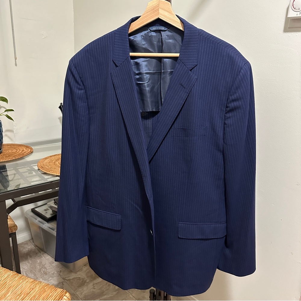 Brooks Brothers 48R BROOKSCOOL Milano Reda PinstripeNavy Unstructured Blazer